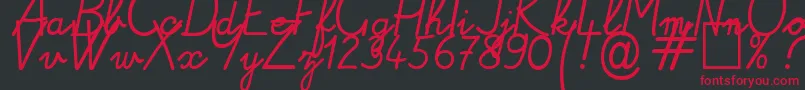 Alamain-Schriftart – Rote Schriften auf schwarzem Hintergrund