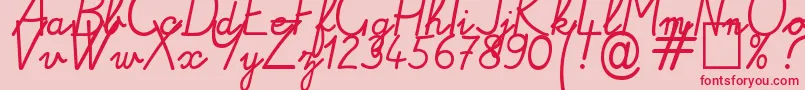 Alamain-Schriftart – Rote Schriften auf rosa Hintergrund