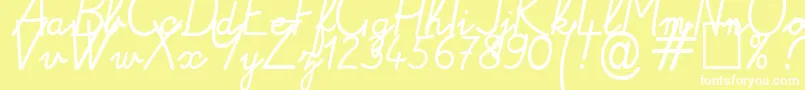 フォントAlamain – 黄色い背景に白い文字