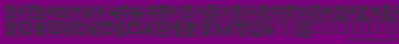 TpfDisplaySymbol-fontti – mustat fontit violetilla taustalla
