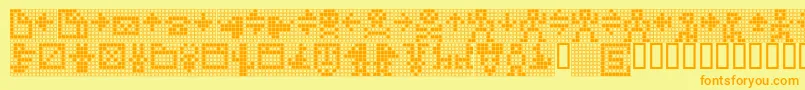 TpfDisplaySymbol Font – Orange Fonts on Yellow Background