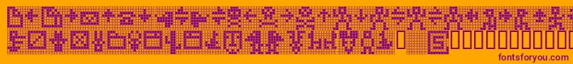 TpfDisplaySymbol Font – Purple Fonts on Orange Background