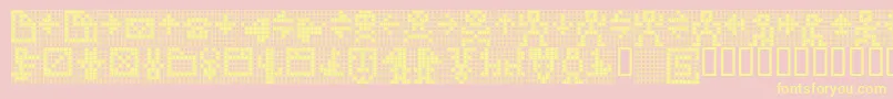 TpfDisplaySymbol-Schriftart – Gelbe Schriften auf rosa Hintergrund