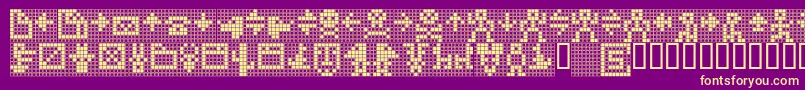 TpfDisplaySymbol Font – Yellow Fonts on Purple Background