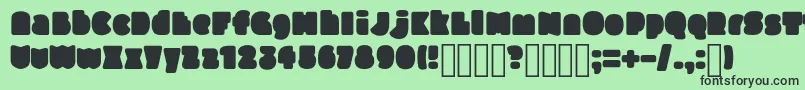 フォントSlukoniFat – 緑の背景に黒い文字