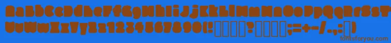 SlukoniFat Font – Brown Fonts on Blue Background