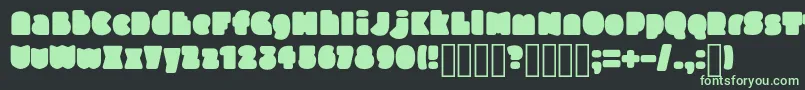 フォントSlukoniFat – 黒い背景に緑の文字