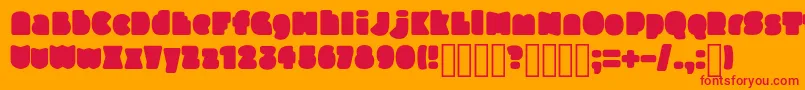 フォントSlukoniFat – オレンジの背景に赤い文字