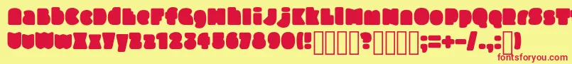 SlukoniFat Font – Red Fonts on Yellow Background