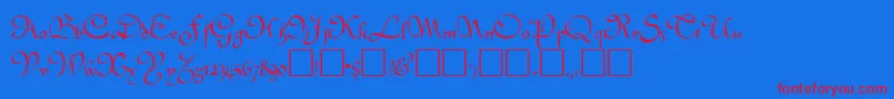 CobblebRegular-fontti – punaiset fontit sinisellä taustalla