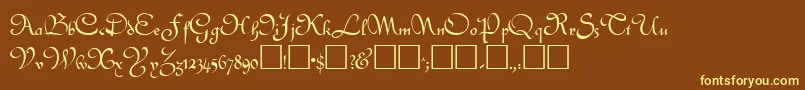 CobblebRegular-fontti – keltaiset fontit ruskealla taustalla