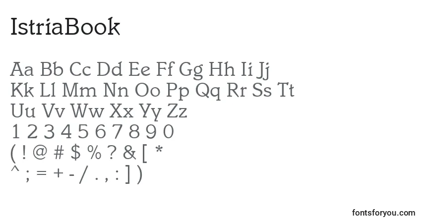 Шрифт IstriaBook – алфавит, цифры, специальные символы