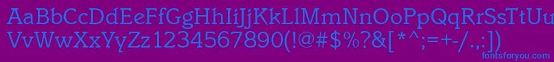 IstriaBook Font – Blue Fonts on Purple Background