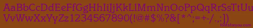 IstriaBook Font – Purple Fonts on Brown Background