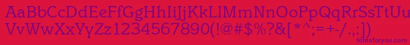 IstriaBook Font – Purple Fonts on Red Background