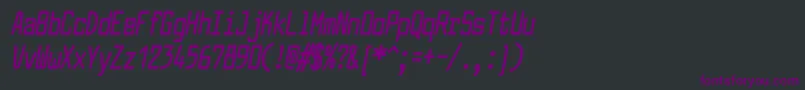 Czcionka LarabiefontcpBolditalic – fioletowe czcionki na czarnym tle