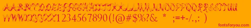 LastBreath-Schriftart – Rote Schriften auf orangefarbenem Hintergrund