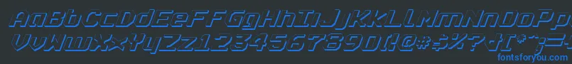 RealpolitikShadowItalic Font – Blue Fonts on Black Background