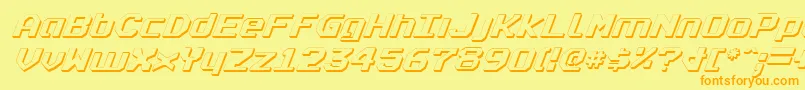 RealpolitikShadowItalic Font – Orange Fonts on Yellow Background