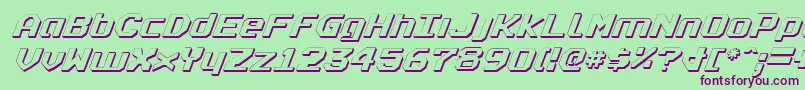 RealpolitikShadowItalic Font – Purple Fonts on Green Background