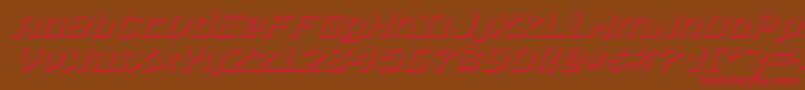 RealpolitikShadowItalic Font – Red Fonts on Brown Background