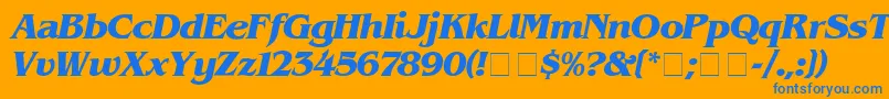 フォントBenguiat ffy – オレンジの背景に青い文字