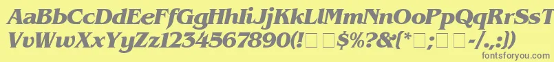 フォントBenguiat ffy – 黄色の背景に灰色の文字