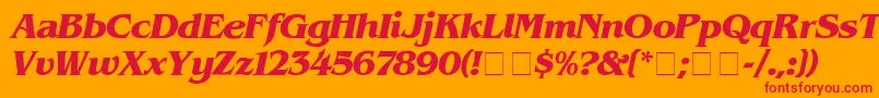 フォントBenguiat ffy – オレンジの背景に赤い文字