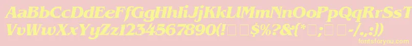 Benguiat ffy Font – Yellow Fonts on Pink Background