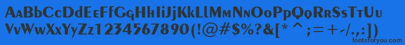 Шрифт Exotic350BoldTl – чёрные шрифты на синем фоне