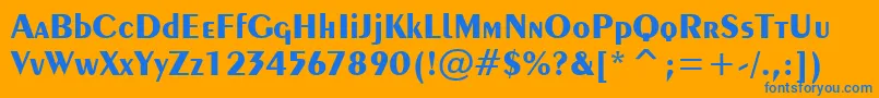 Exotic350BoldTl Font – Blue Fonts on Orange Background