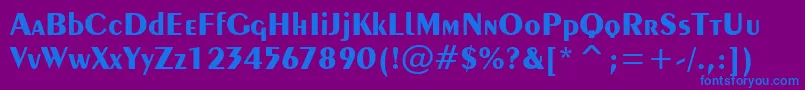 フォントExotic350BoldTl – 紫色の背景に青い文字