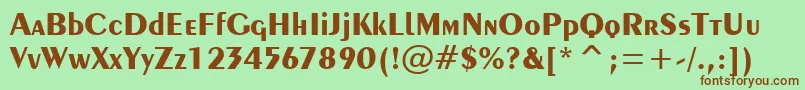 Exotic350BoldTl-fontti – ruskeat fontit vihreällä taustalla