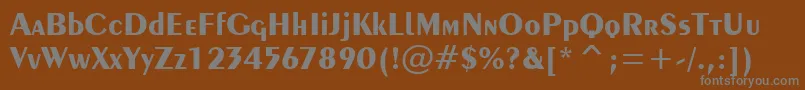 Exotic350BoldTl-fontti – harmaat kirjasimet ruskealla taustalla