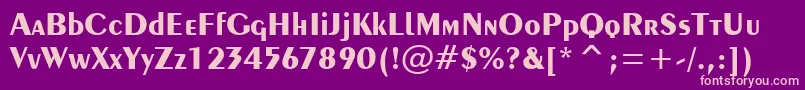 フォントExotic350BoldTl – 紫の背景にピンクのフォント