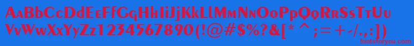 Exotic350BoldTl Font – Red Fonts on Blue Background