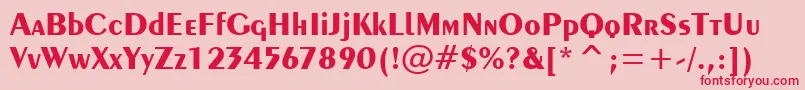 フォントExotic350BoldTl – ピンクの背景に赤い文字