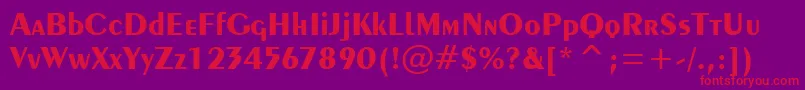 Exotic350BoldTl Font – Red Fonts on Purple Background