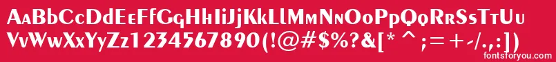 フォントExotic350BoldTl – 赤い背景に白い文字