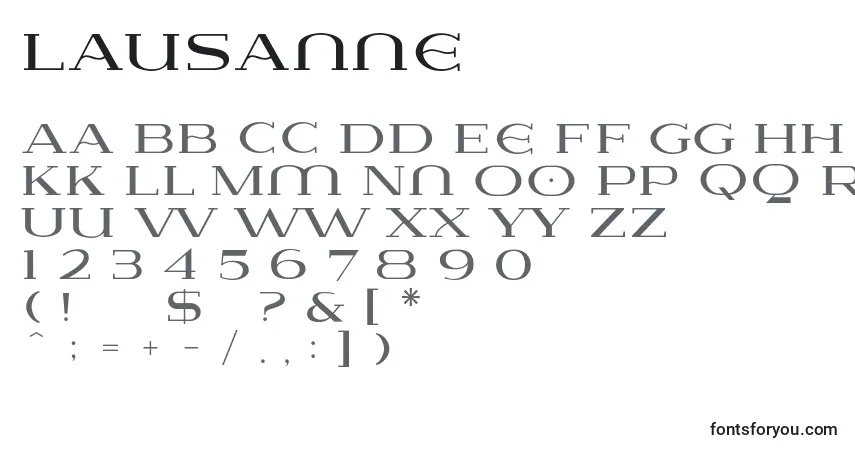 Lausanne-fontti – aakkoset, numerot, erikoismerkit