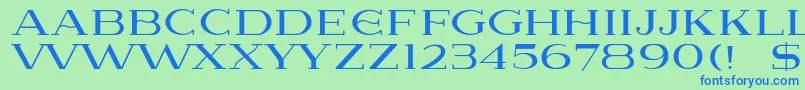 フォントLausanne – 青い文字は緑の背景です。