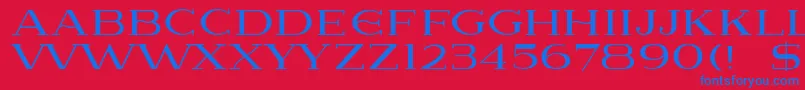 Czcionka Lausanne – niebieskie czcionki na czerwonym tle