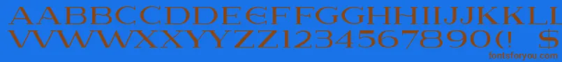 Lausanne-Schriftart – Braune Schriften auf blauem Hintergrund