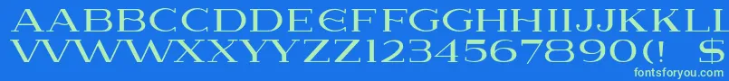 Lausanne Font – Green Fonts on Blue Background