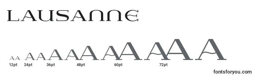 Größen der Schriftart Lausanne