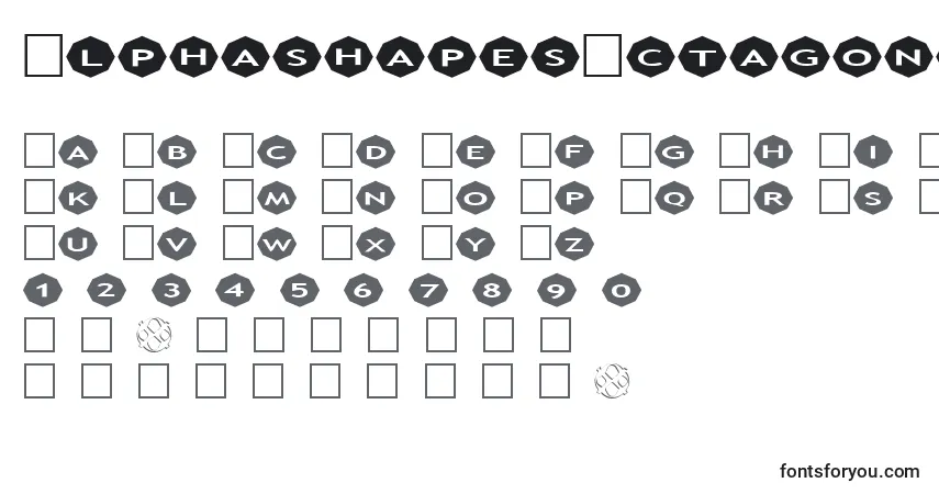 A fonte AlphashapesOctagons3 – alfabeto, números, caracteres especiais