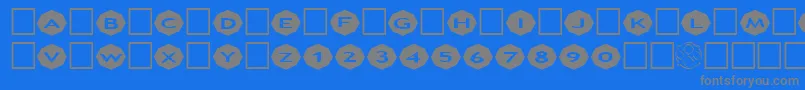 AlphashapesOctagons3-Schriftart – Graue Schriften auf blauem Hintergrund