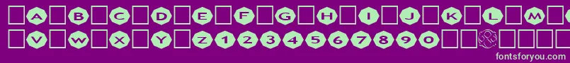 AlphashapesOctagons3 Font – Green Fonts on Purple Background