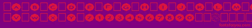 AlphashapesOctagons3 Font – Red Fonts on Purple Background