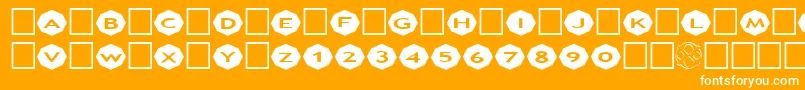 AlphashapesOctagons3 Font – White Fonts on Orange Background